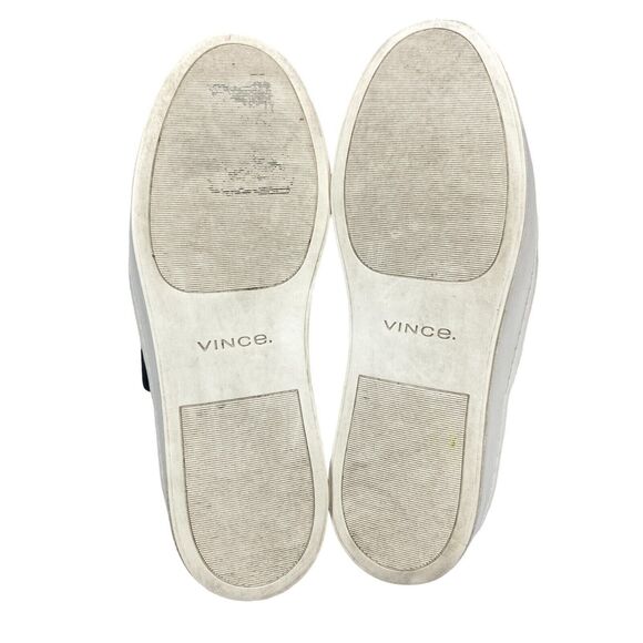 Vince Ward Slip On Sneaker Women's 7.5M Black Knit Top Leather Band Round Toe - Picture 3 of 12